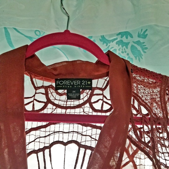 FOREVER 21 Rust Sheer Sleeveless Blouse - Picture 3 of 8